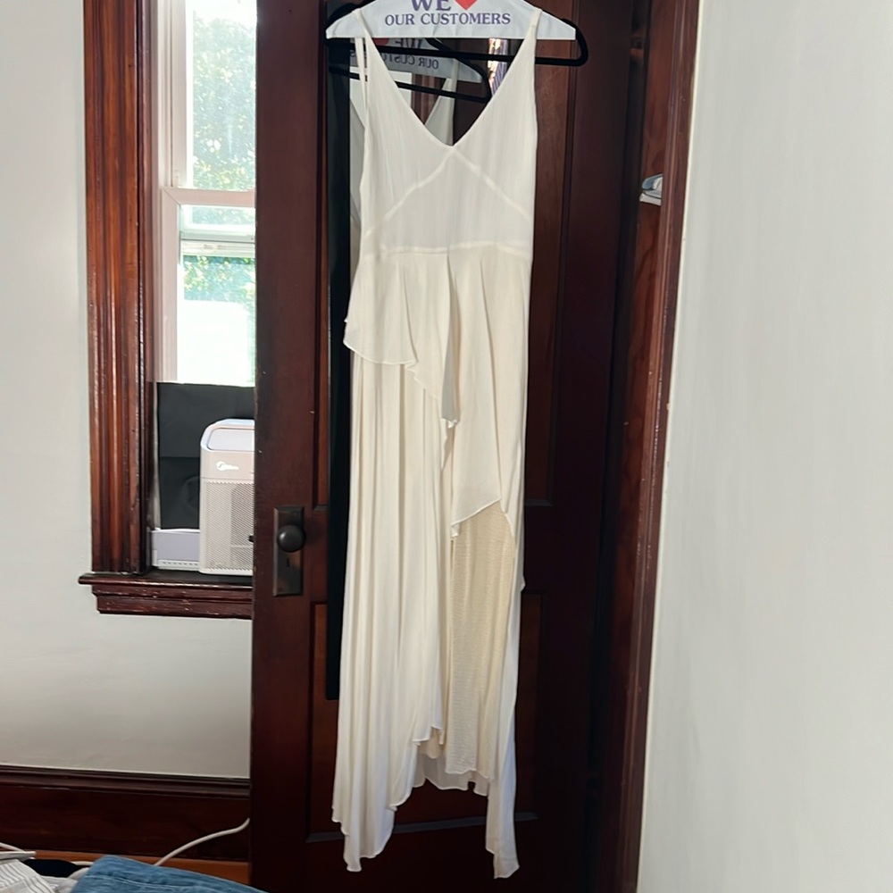 Rachel Comey summer dress off-white gauze look with creme net slip